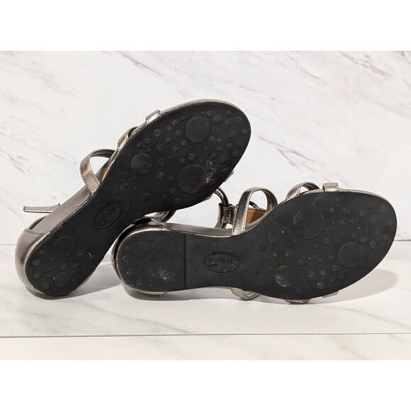 Euro Soft by Soft Women's Silver Metallic Open Toe Wedge Heels Sandals Size 7M - Picture 6 of 9